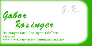 gabor rosinger business card
